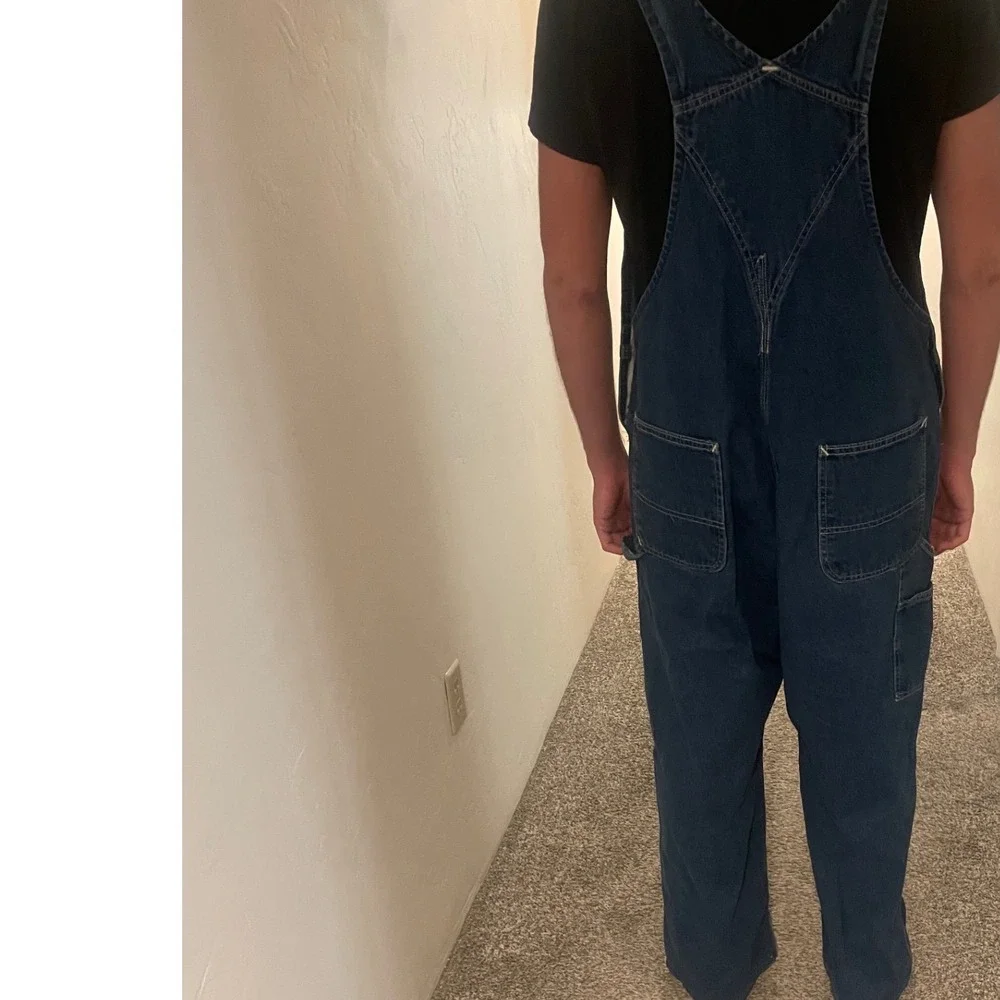 Carhartt Mens Denim Bib Overalls Dark Wash Carpenter Workwear Dungarees VTG 2006